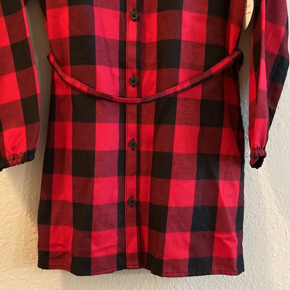 OUAC: The Children’s Place Buffalo Plaid Check Tie Back Long Sleeve Dress - Picture 3 of 11